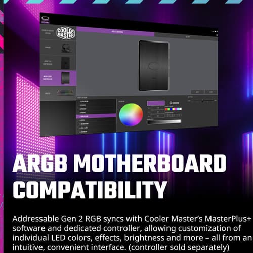 Cooler Master Mobius 120P ARGB Cabinet Fan (Single Pack) - Black